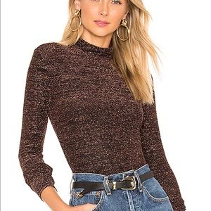 BCBG MAX Brinne Metallic turtle neck